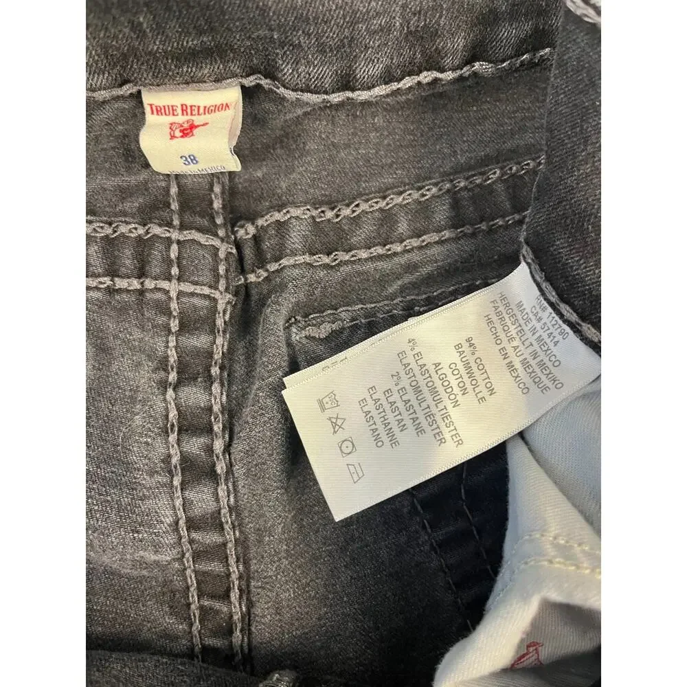 True Religion Ricky Straight Relaxed Jeans Men 38 Black Y2K Streetwear